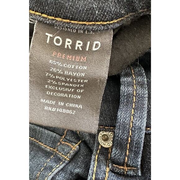 Torrid Plus Size Low Rise Dark Blue Denim Jeggings Size 16R - Picture 5 of 5
